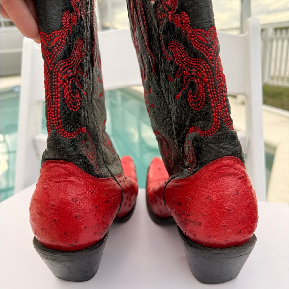 Corral red ostrich cowboy boots - Picture 11 of 12